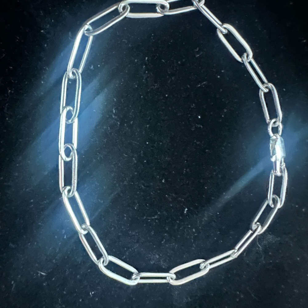 Handmade Paper Clip SS link Bracelet- Sterling silver NWT